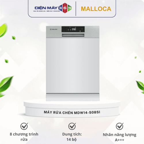 Máy Rửa Chén Bán Âm Malloca MDW14-S08SI