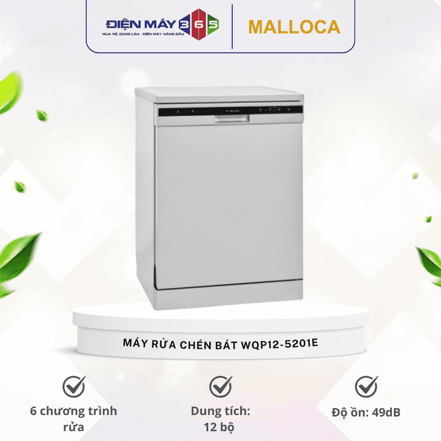 Máy rửa chén bát Malloca WQP12-5201E 3 Máy rửa chén bát Malloca WQP12-5201E