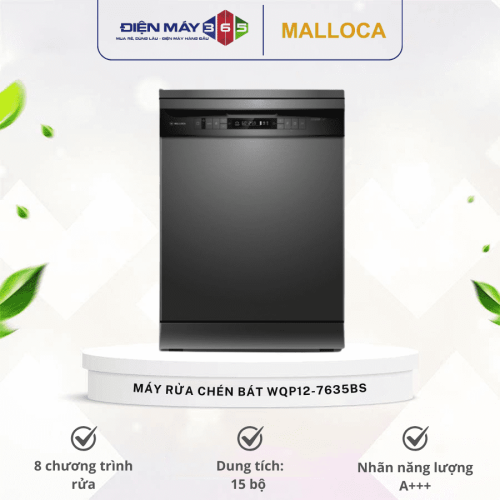 Máy rửa chén bát Malloca WQP12-7635BS