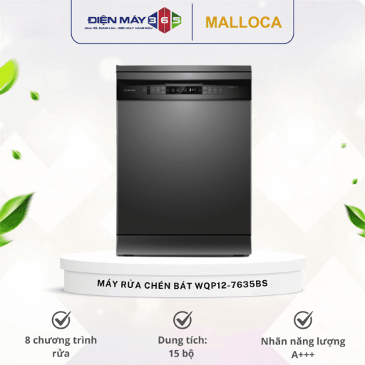 Máy rửa chén bát Malloca WQP12-7635BS 4 may rua chen bat malloca wqp12 7635bs optimized
