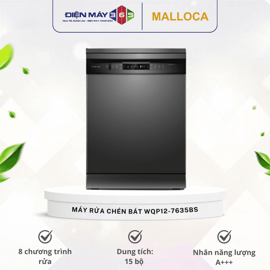 Máy rửa chén bát Malloca WQP12-7635BS 3 Máy rửa chén bát Malloca WQP12-7635BS
