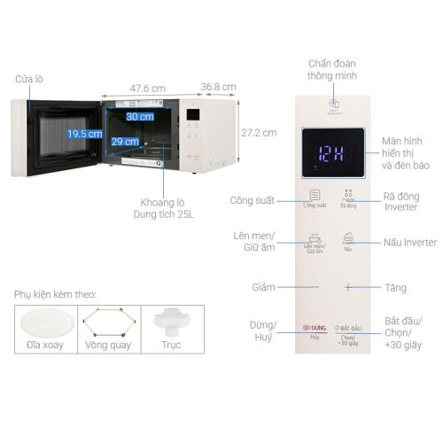 Lò vi sóng LG NeoChef™ 25l Inverter MS2535GIK.BSEPLVN 7 Thông số lò vi sóng LG NeoChef™ 25l Inverter MS2535GIK.BSEPLVN