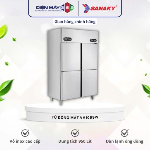 Tủ đông mát inox Sanaky VH-1099W 950 lít 4 VH1099W