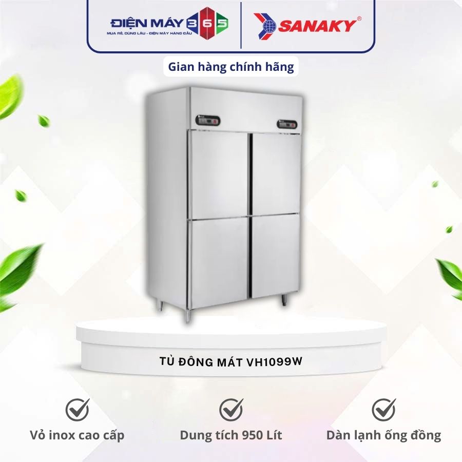 Tủ đông mát inox Sanaky VH-1099W 950 lít 3 Tủ đông mát inox Sanaky VH-1099W 950 lít