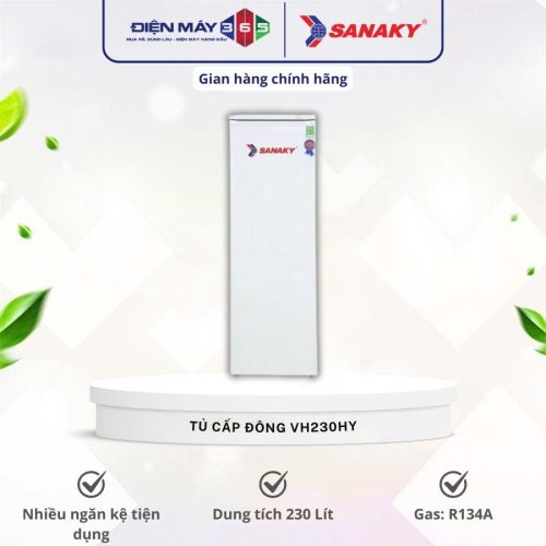 Tủ đông đứng Sanaky VH230HY 230 lít