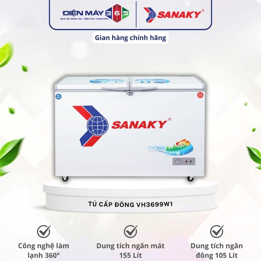 Tủ Đông VH3699W1 SANAKY 3 Tủ Đông VH3699W1 SANAKY