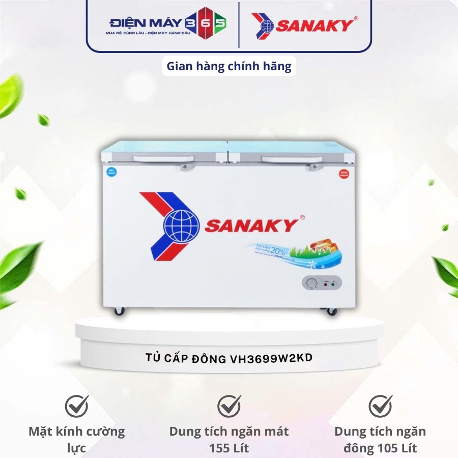 Tủ Đông VH3699W2KD SANAKY 3 Tủ Đông VH3699W2KD SANAKY