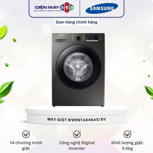 Máy Giặt Samsung Inverter 9.5 Kg WW95TA046AX/SV cửa trước