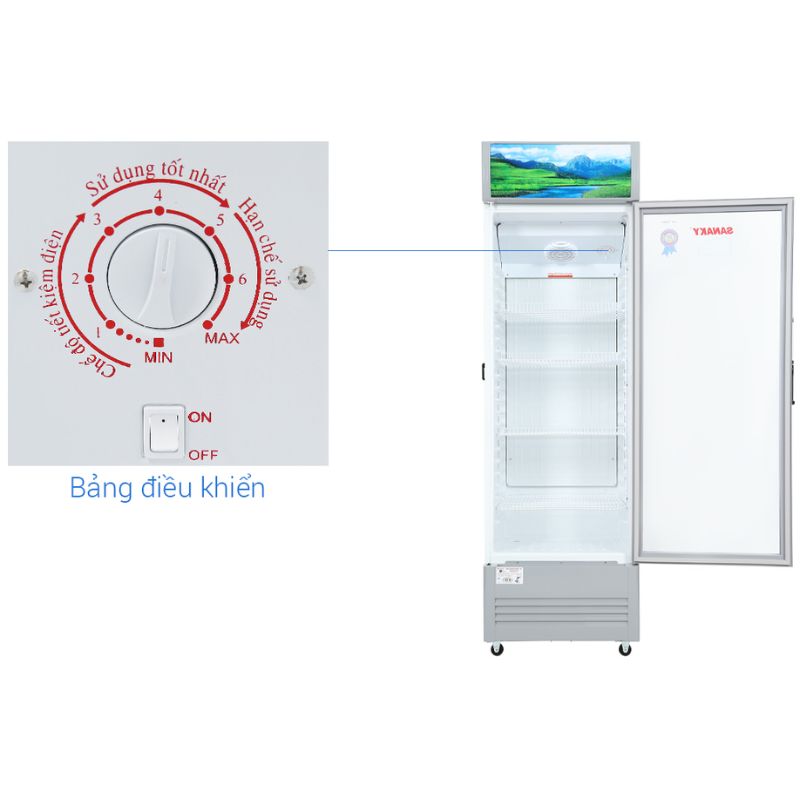 Tủ mát Sanaky VH408K3L 5 Điều khiển tủ mát Sanaky VH408K3L