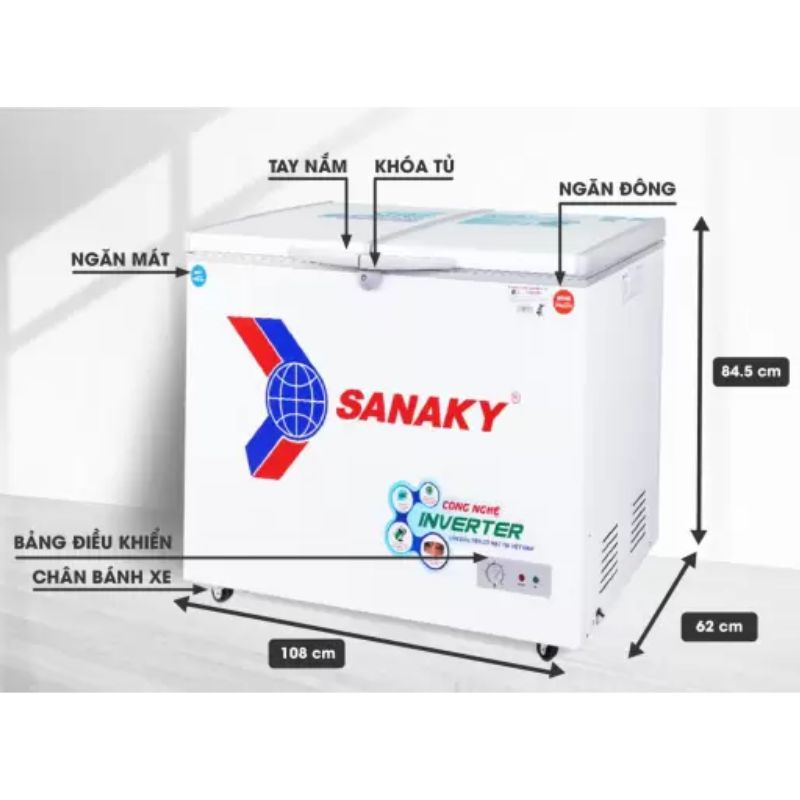 Tủ Đông SANAKY VH2899W3 6 Kích Thước Tủ Đông SANAKY VH2899W3