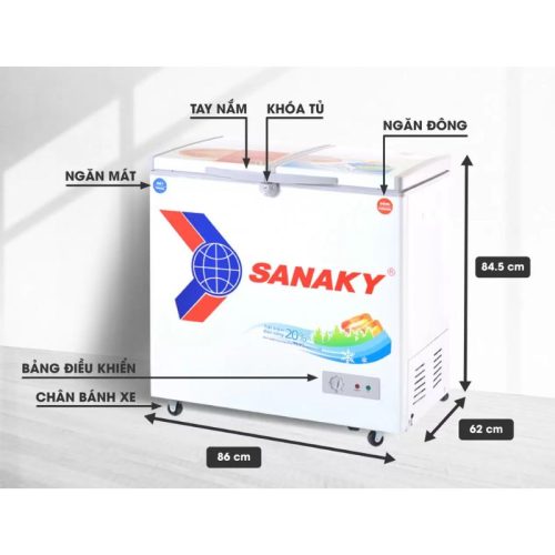 Tủ Đông SANAKY VH2899W1 9 Kích Thước Tủ Đông SANAKY VH2899W1