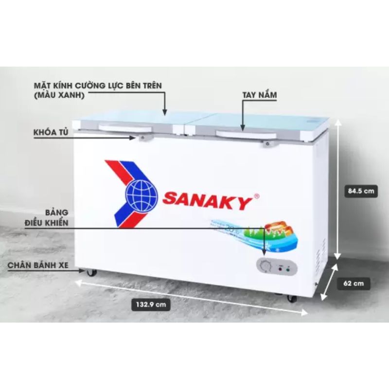 Tủ Đông SANAKY VH4099A2KD 6 Kích Thước Tủ Đông SANAKY VH4099A2KD