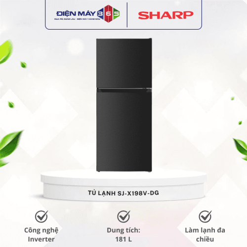 Tủ lạnh 2 cánh 181 lít Sharp SJ-X198V-DG