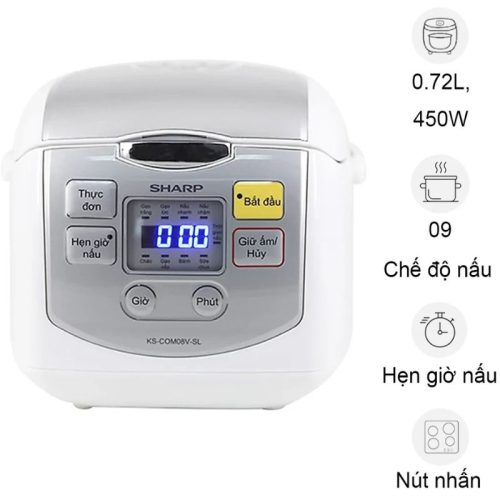 Nồi cơm điện tử Sharp KS-COM08V-SL 0.72 Lít 4 Nồi cơm điện tử Sharp KS-COM08V-SL 0.72 Lít