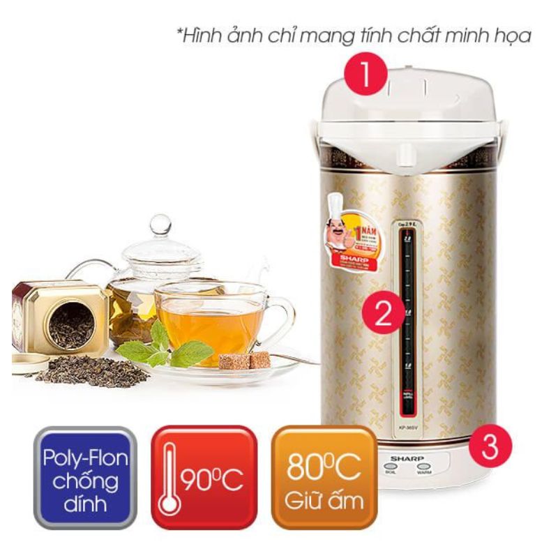 Ảnh Bình thủy điện Sharp KP-30STVRB 3.0 lít Ảnh Bình thủy điện Sharp KP-30STVRB 3.0 lít
