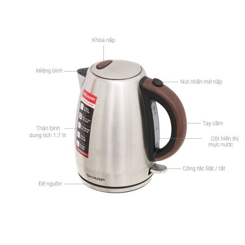 Bình đun siêu tốc Sharp 1.7 lít EKJ-17EVSD-WD 5 Kích thước Bình đun siêu tốc Sharp 1.7 lít EKJ-17EVSD-WD