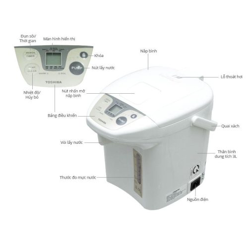 Bình thủy điện Toshiba PLK-30FL(WT)VN 3 Bộ phận Bình thủy điện Toshiba PLK-30FL(WT)VN