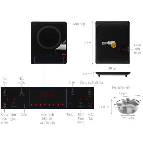 Bếp điện từ Toshiba IC-20S4PV 4 Kích thước Bếp điện từ Toshiba IC-20S4PV