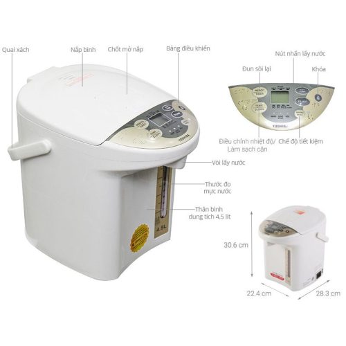 Bình thủy điện Toshiba PLK-45SF(WT)VN 4 Kích thước Bình thủy điện Toshiba PLK-45SF(WT)VN