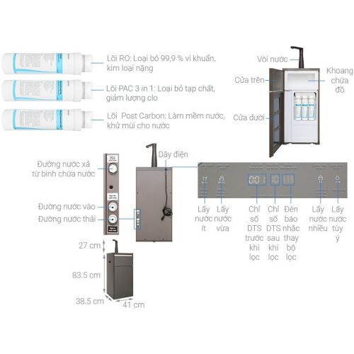 Máy lọc nước Toshiba TWP-N1843SV 5 Kích thước Máy lọc nước Toshiba TWP-N1843SV