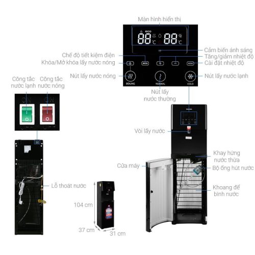 Máy nước nóng lạnh Toshiba RWF-W1830BV 5 Kích thước Máy nước nóng lạnh Toshiba RWF-W1830BV