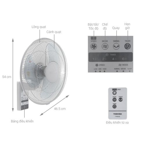 Quạt máy Toshiba F-WSA20(H)VN 4 Kích thước Quạt máy Toshiba F-WSA20(H)VN