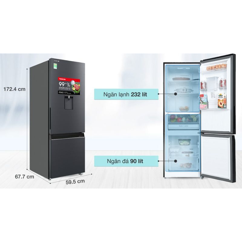 Thông số Tủ lạnh Toshiba Inverter GR-RB405WE-PMV(06)-MG Thông số Tủ lạnh Toshiba Inverter GR-RB405WE-PMV(06)-MG