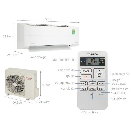 Điều hòa không khí Toshiba RAS-H10Z1KCVG-V 5 Kích thước Điều hòa không khí Toshiba RAS-H10Z1KCVG-V