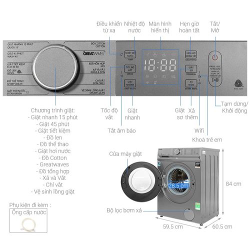 Máy giặt thông minh Toshiba TW-BL115A2V(SS) 5 Kích thước Máy giặt thông minh Toshiba TW-BL115A2V(SS)