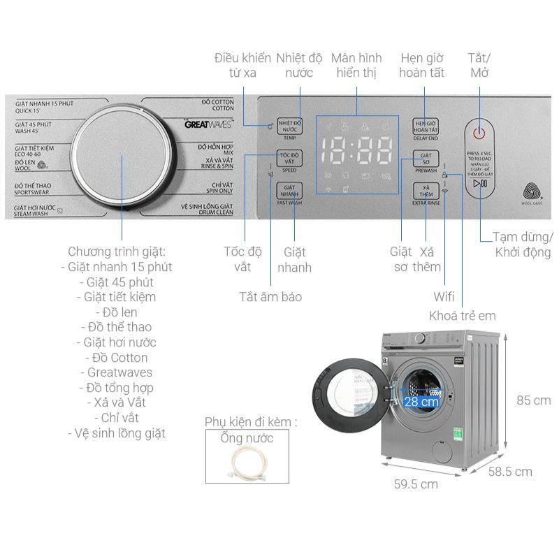 Kích thước Máy giặt thông minh Toshiba TW-BL95A4V(SS) Kích thước Máy giặt thông minh Toshiba TW-BL95A4V(SS)