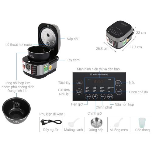 Kích thước Nồi cơm điện Toshiba RC-10IP1PV