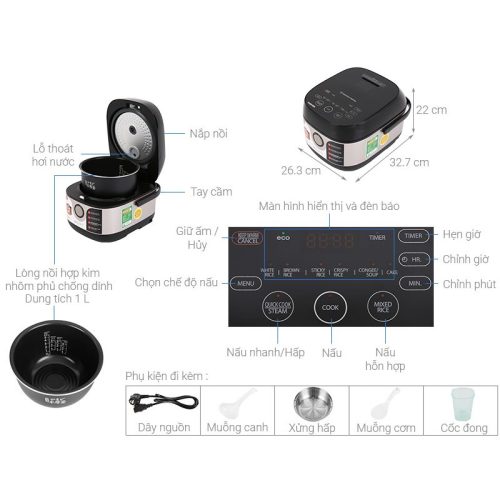 Kích thước Nồi cơm điện Toshiba RC-10IX1PV