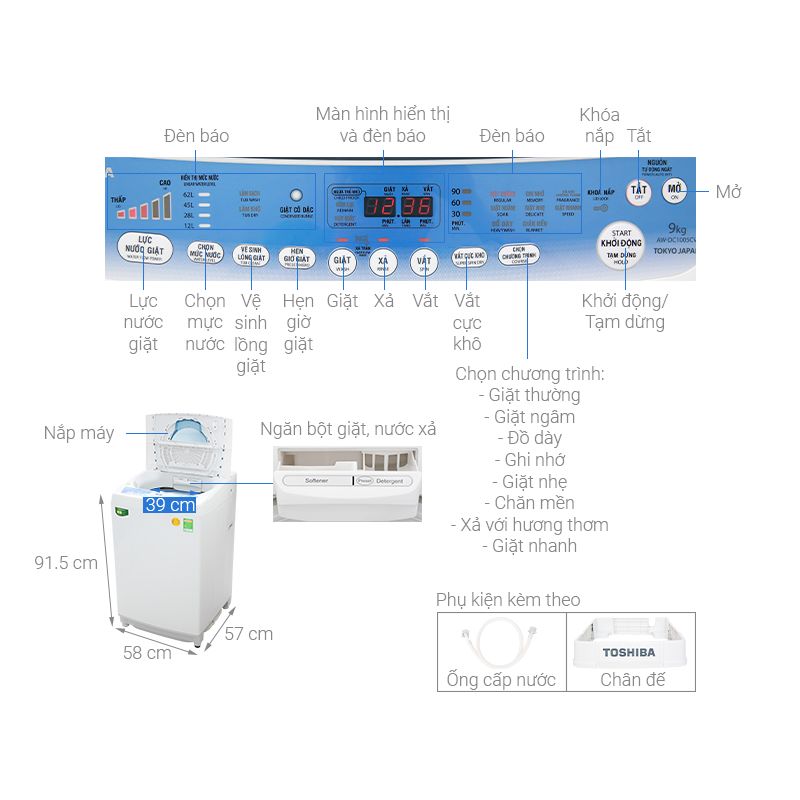 Thiết kế Máy giặt Toshiba AW-DC1005CV Thiết kế Máy giặt Toshiba AW-DC1005CV