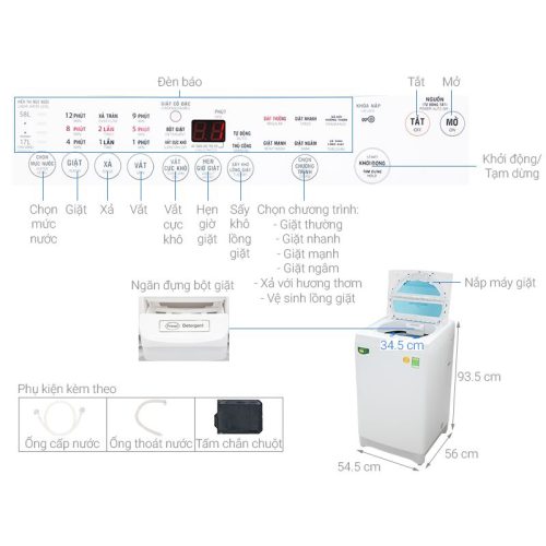 Máy giặt Toshiba AW-F920LV 5 Thông số Máy giặt Toshiba AW-F920LV