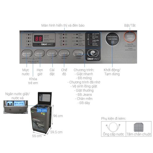 Máy giặt Toshiba AW-K1005FV 5 Thông số Máy giặt Toshiba AW-K1005FV