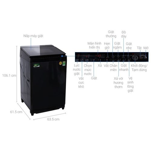 Máy giặt Toshiba Inverter AW-DG1500WV 5 Thông số Máy giặt Toshiba Inverter AW-DG1500WV
