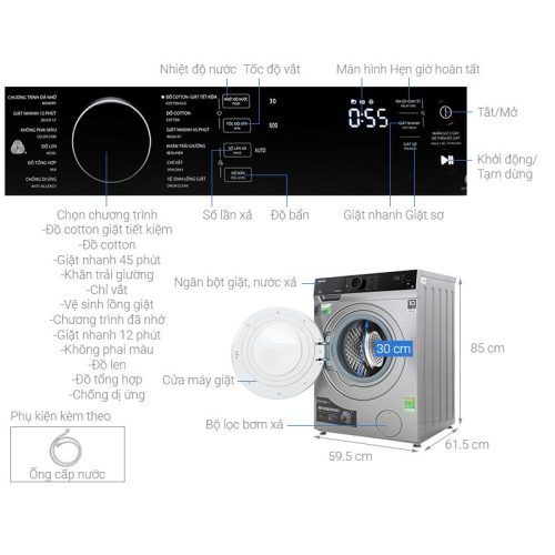Máy giặt Toshiba TW-BH95M4V(SK) 5 Thông số Máy giặt Toshiba TW-BH95M4V(SK)
