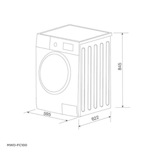 Máy giặt sấy kết hợp Malloca MWD-FC100 5 Kích thước của Máy giặt sấy kết hợp Malloca MWD-FC100