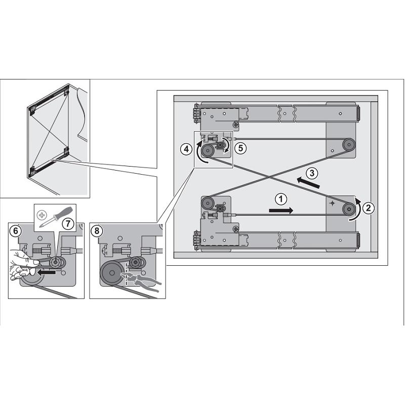 Cửa trượt xoay bằng gỗ Hafele 408.25.365 3 Cửa trượt xoay bằng gỗ Hafele 408.25.365