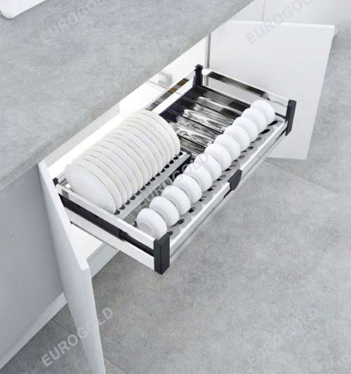 Giá bát đĩa hộp gắn tủ dưới Inox 201 Eurogold EU133900 3 Giá bát đĩa hộp gắn tủ dưới Inox 201 Eurogold EU133900