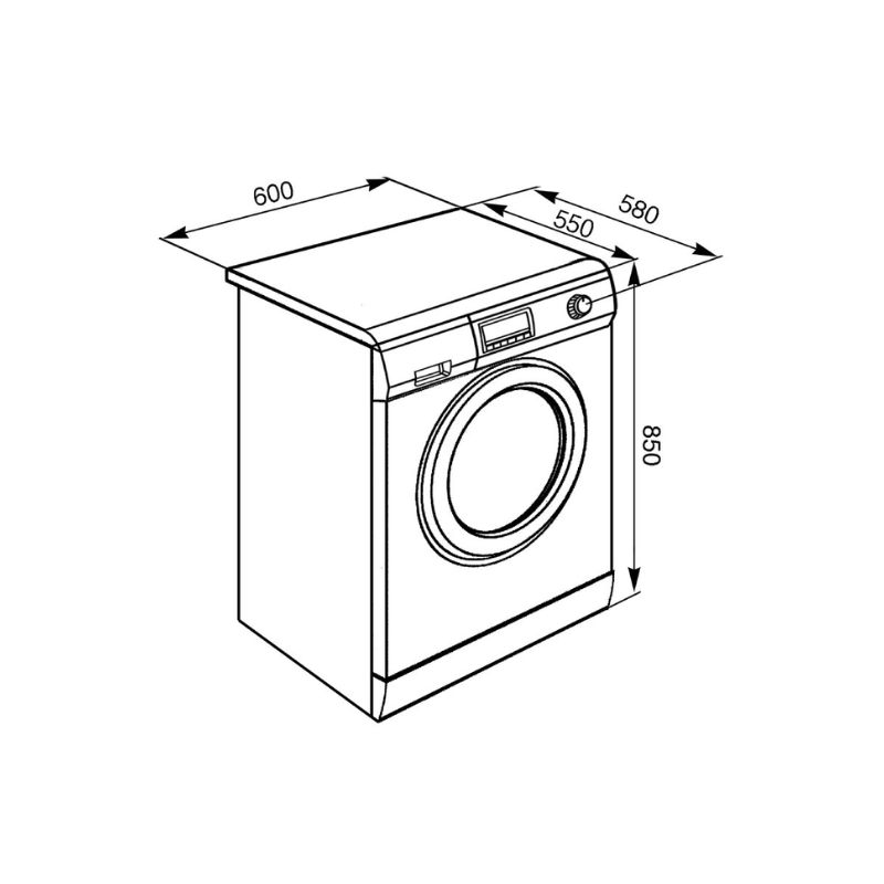 Máy giặt kết hợp sấy 7kg Smeg LSF147E 536.94.567 4 Kích thước máy giặt kết hợp sấy 7kg Smeg LSF147E 536.94.567