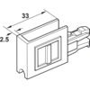 Miếng che cuối có tay nắm ( loại có khe kính ) Hafele 415.13.010 2 Miếng che cuối có tay nắm ( loại có khe kính ) Hafele 415.13.010