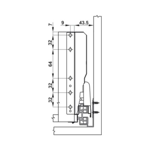 Ray hộp Hafele 552.79.085 Alto B199 500mm, trắng, nắp kim loại 9 Ray hộp Hafele 552.79.085 Alto B199 500mm, trắng, nắp kim loại