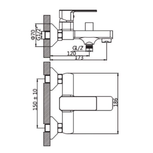 Sen tắm nóng lạnh Paul Schmitt PA012B 5 Kích thước sen tắm nóng lạnh Paul Schmitt PA012B