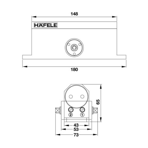 Thiết bị đóng cửa tự động 80Kg Hafele 499.30.002 5 Kích thước thiết bị đóng cửa tự động 80Kg Hafele 499.30.002