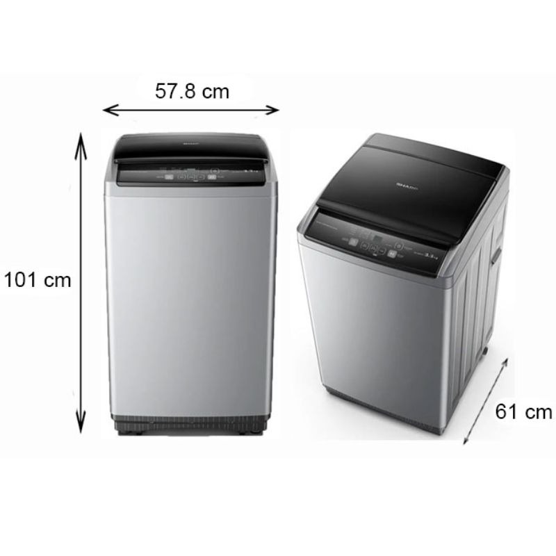 Máy giặt Sharp 8.5kg ES-Y85HV-S cửa trên 5 Kích thước máy giặt Sharp 8.5kg ES-Y85HV-S cửa trên
