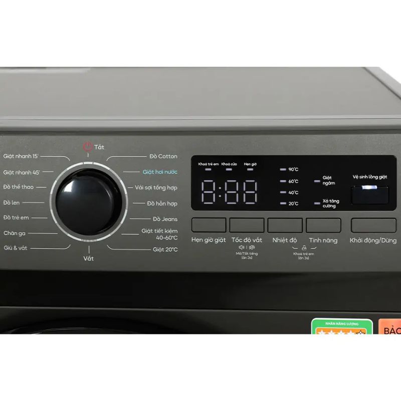 Máy Giặt Casper Inverter 8 Kg WF-8VG1 cửa trước 4 Bảng điều khiển máy Giặt Casper Inverter 8 Kg WF-8VG1 cửa trước