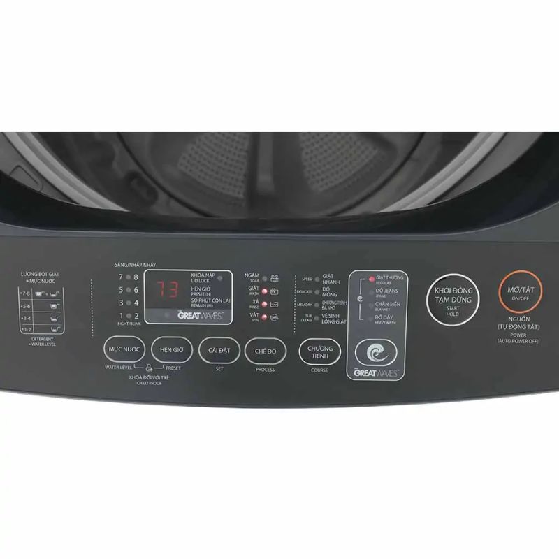 Máy Giặt Toshiba Inverter 13 Kg AW-DUM1400LV (MK) cửa trên 4 Bảng điều khiển máy Giặt Toshiba Inverter 13 Kg AW-DUM1400LV (MK) cửa trên