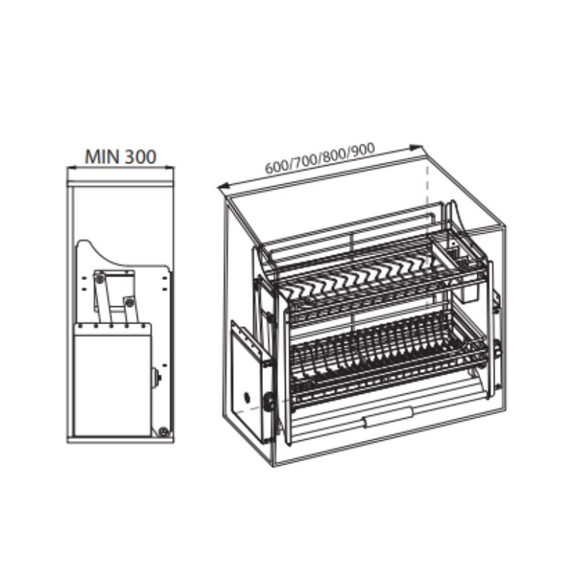 Giá bát đĩa nâng hạ nan dẹt GrandX XL.80S2 5 Giá bát đĩa nâng hạ nan dẹt GrandX XL.80S2 - Ảnh 3