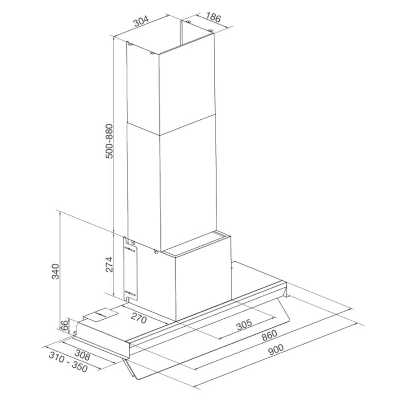 Máy hút mùi Malloca Space MH900SP 7 Máy hút mùi Malloca Space MH900SP - Ảnh 5